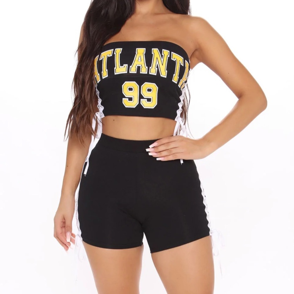 Black two piece short set
